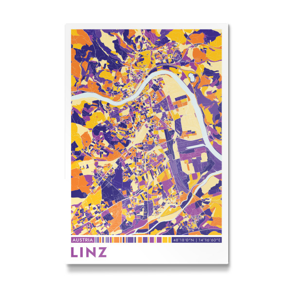 Galerie-Print "Stadt Linz Colormap" 75x50 cm artboxONE
