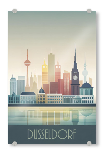 Acrylglasbild "Skyline von Düsseldorf" artboxONE - Städte,Reise,Architektur