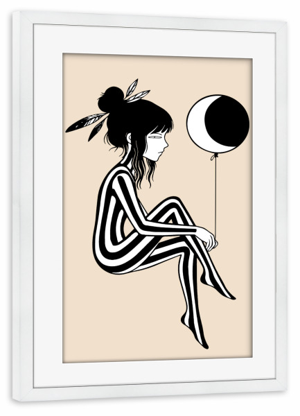 Poster mit Rahmen weiß "Silent Girl Lunas" artboxONE - Natur,Tiere,Abstrakt