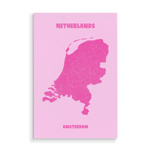 Holzbild "Niederlande Amsterdam Karte" artboxONE - Städte,Kartografie