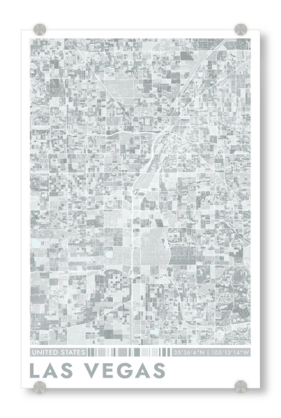 Acrylglasbild "City Las Vegas Color Map" artboxONE - Städte / Las Vegas,Kartografie