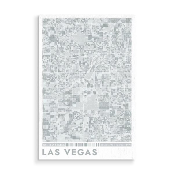 Holzbild "City Las Vegas Color Map" artboxONE - Städte / Las Vegas,Kartografie