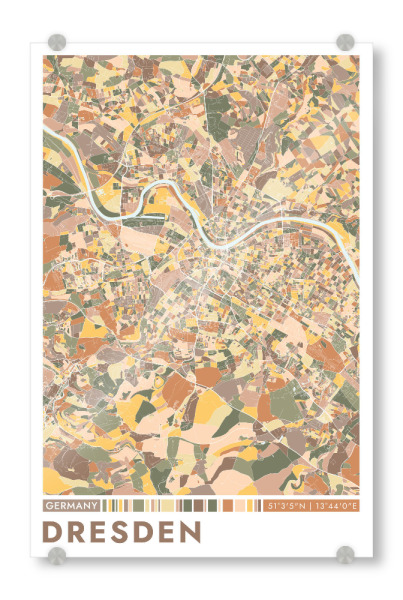 Acrylglasbild "Dresden Color" artboxONE - Städte / Dresden,Kartografie