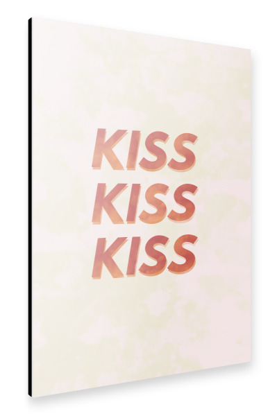 Alu-Dibond "Kuss Kuss Kuss Typografie" 75x50 cm artboxONE