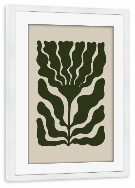 Poster mit Rahmen weiß "Tagesblüte - Grün" artboxONE - Natur,Floral,Abstrakt