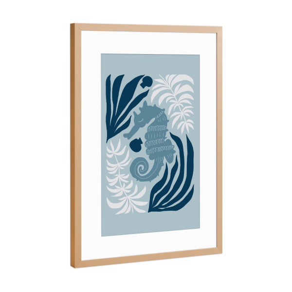 Poster mit Rahmen Kupfer "Seepferdchen-Nest" artboxONE - Für Kinder,Tiere,Abstrakt,Reise / Strand und Meer