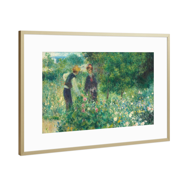Poster mit Rahmen Gold "Blumen pflücken" artboxONE - Reise,Für Mama,Für Papa