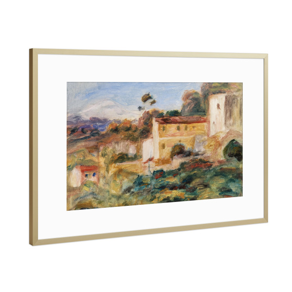 Poster mit Rahmen Gold "Landschaft - Pierre-Auguste Renoir" artboxONE - Architektur,Für Mama,Für Papa