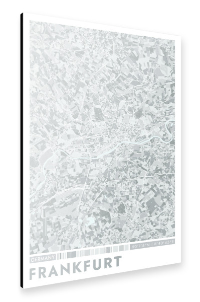 Alu-Dibond "Colormap Frankfurt" 30x20 cm artboxONE