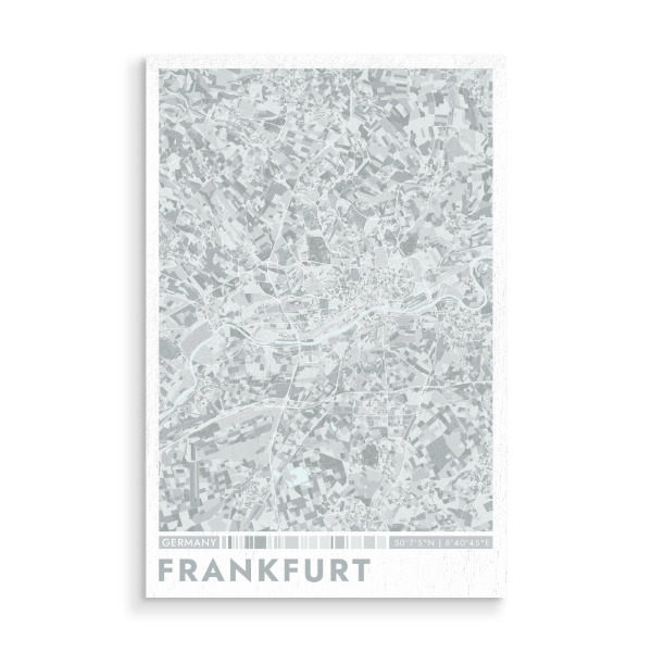 Holzbild "Colormap Frankfurt" artboxONE - Städte / Frankfurt,Kartografie