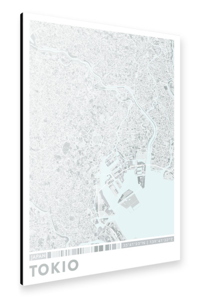 Alu-Dibond "City Tokio Color Map" 30x20 cm artboxONE