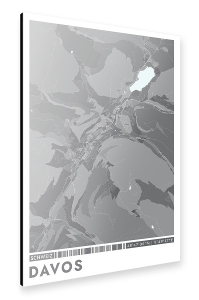 Alu-Dibond "Davos City Color" 30x20 cm artboxONE