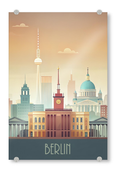 Acrylglasbild "Die Skyline von Berlin" artboxONE - Städte,Reise,Abstrakt,Architektur