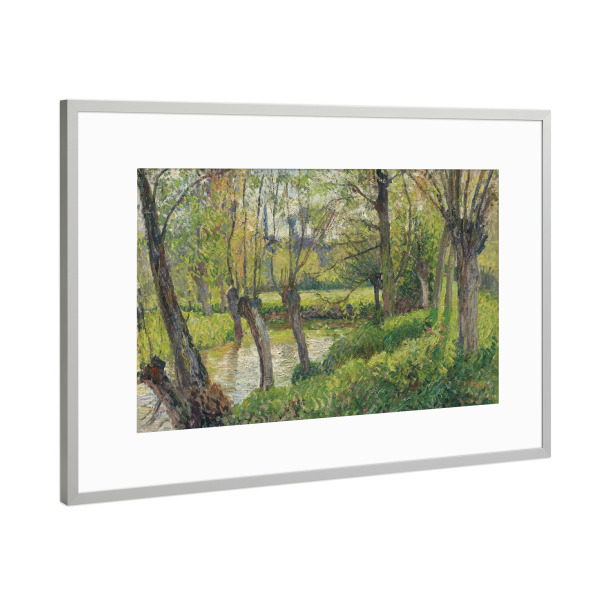Poster mit Rahmen Silber "Die Ufer der Epte bei Eragny" artboxONE - Natur