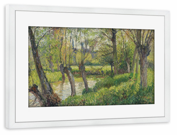 Poster mit Rahmen weiß "Die Ufer der Epte bei Eragny" artboxONE - Natur