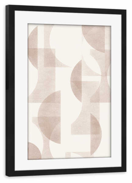 Poster mit Rahmen schwarz "Geometrischer Mokka" artboxONE - Abstrakt,Geometrie