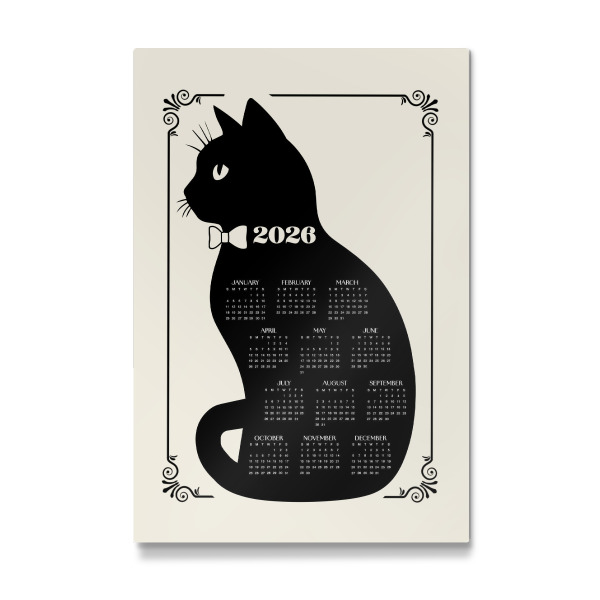 Galerie-Print "Katzensilhouette 2026 Kalender" 30x20 cm artboxONE