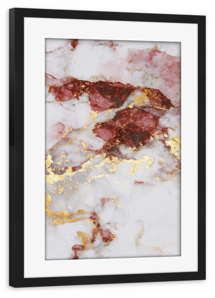 Poster mit Rahmen schwarz "Marmor trifft Farbe" artboxONE - Natur,Abstrakt,Geometrie