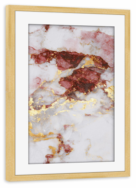 Poster mit Rahmen kiefer "Marmor trifft Farbe" artboxONE - Natur,Abstrakt,Geometrie