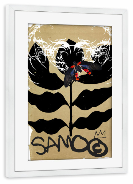 Poster mit Rahmen weiß "Gothic Bloom" artboxONE - Floral,Abstrakt