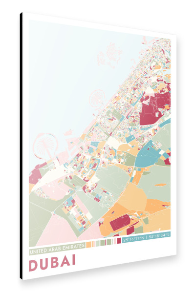 Alu-Dibond "Colormap Dubai" 75x50 cm artboxONE