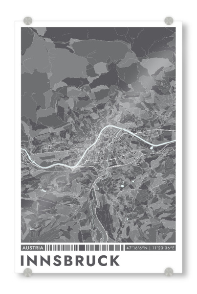 Acrylglasbild "Innsbruck City Color" artboxONE - Städte / Weitere,Kartografie