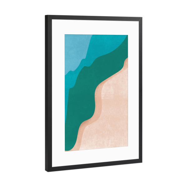 Poster mit Rahmen Schwarz (Metallic) "Coastal Layer" artboxONE - Abstrakt,Reise / Strand und Meer