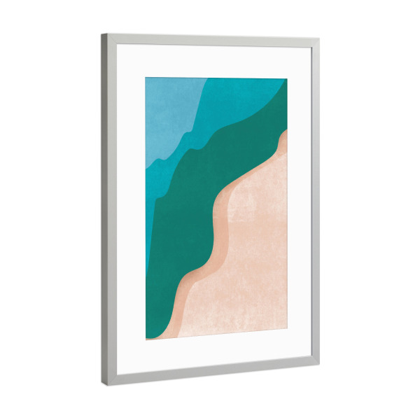 Poster mit Rahmen Silber "Coastal Layer" artboxONE - Abstrakt,Reise / Strand und Meer