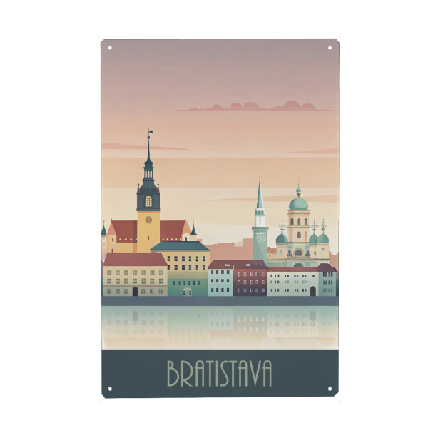 Holzbild "Skyline von Bratislava" artboxONE - Städte,Reise,Architektur