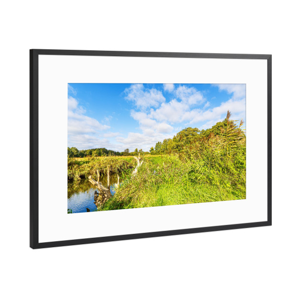 Poster mit Rahmen Schwarz (Metallic) "Herbst im Warnowdurchbruchstal" artboxONE - Natur,Reise