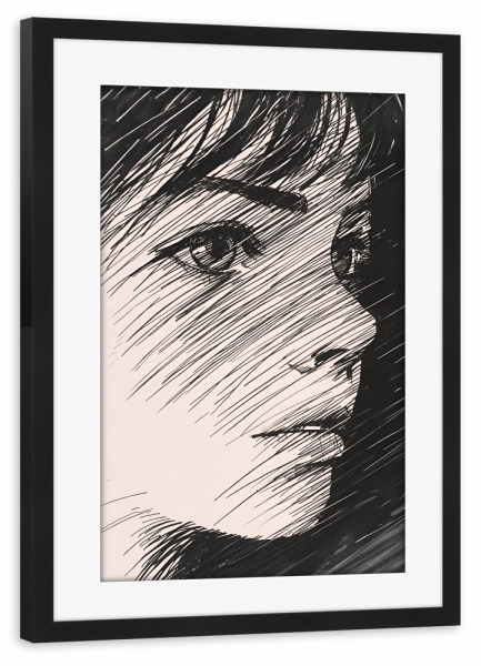 Poster mit Rahmen schwarz "When will i see you again" artboxONE - Comic,Menschen