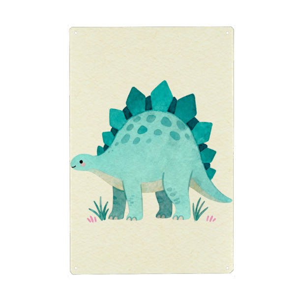 Metall Poster "Stegosaurus Dinosaurier" artboxONE - Natur,Für Kinder,Tiere