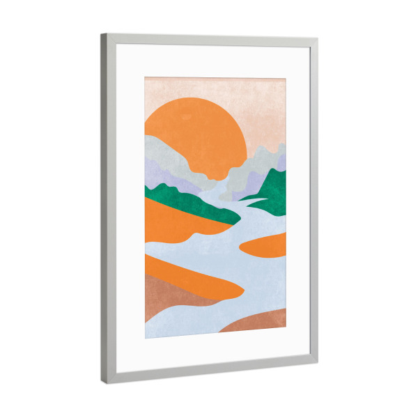 Poster mit Rahmen Silber "River Sunset" artboxONE - Natur,Reise,Abstrakt