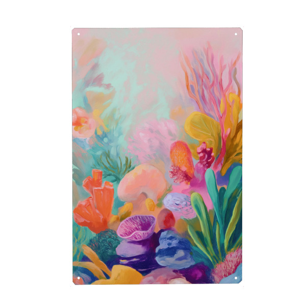 Metall Poster "Riff der Bunten Träume" artboxONE - Natur,Abstrakt,Unterwasser