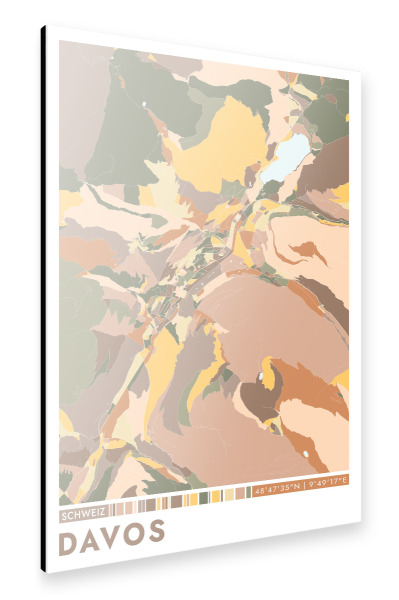 Alu-Dibond "Davos Color Map" 30x20 cm artboxONE