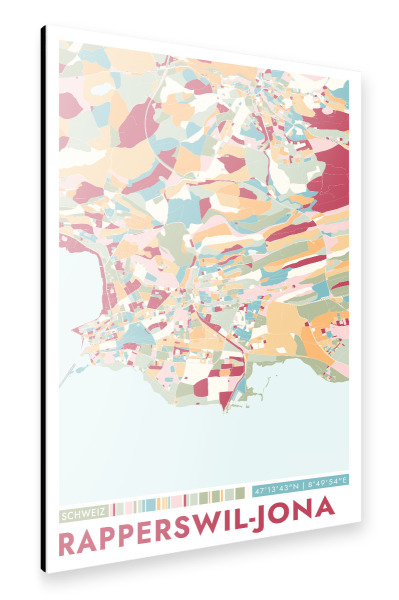 Alu-Dibond "Colormap Rapperswil-Jona" 30x20 cm artboxONE