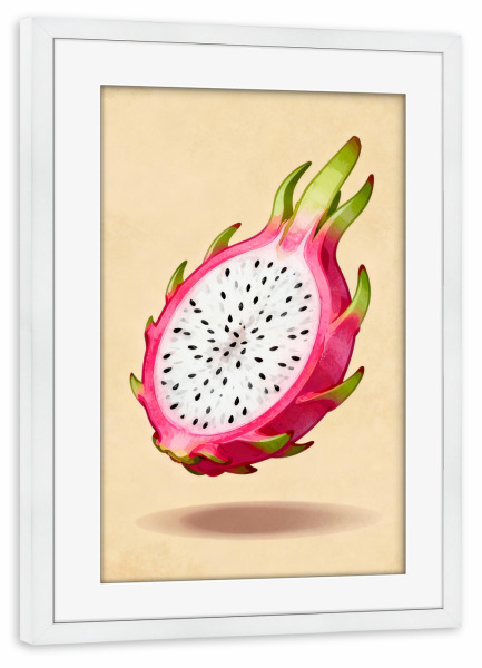 Poster mit Rahmen weiß "Dragonfruit" artboxONE - Natur,Für Kinder,Essen & Trinken,Liebe,Essen & Trinken / Obst & Gemüse