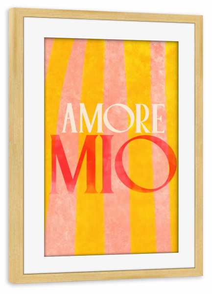 Poster mit Rahmen kiefer "Amore Mio" artboxONE - Typografie,Liebe