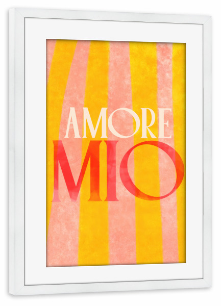 Poster mit Rahmen weiß "Amore Mio" artboxONE - Typografie,Liebe