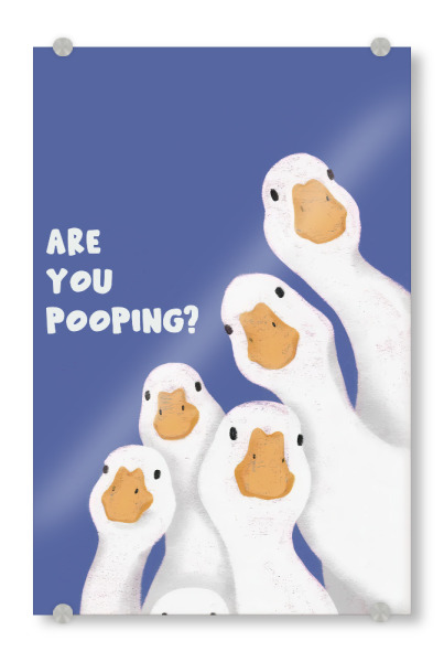 Acrylglasbild "Kacken Sie'," artboxONE - Typografie,Tiere,Comic,Lustig