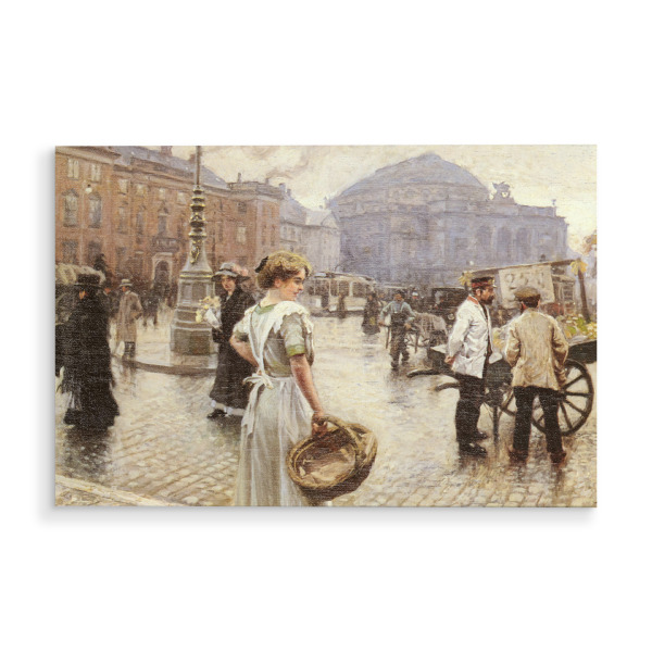 Holzbild "Eine Ansicht von Kongens Nytorv" artboxONE - Städte,Architektur,Städte / København