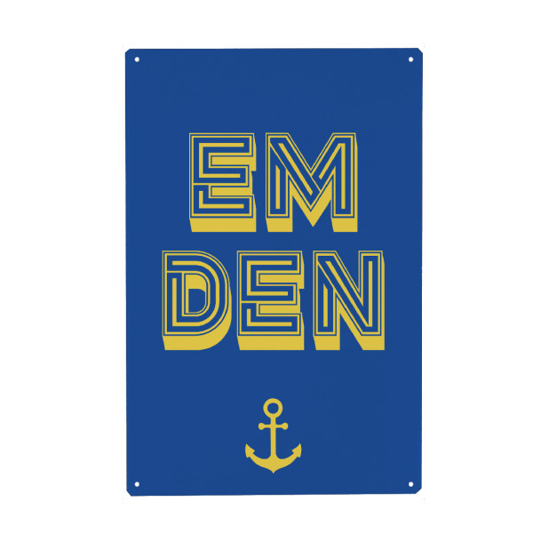 Metall Poster "Emden Pop-Art" artboxONE - Städte,Typografie,Reise,Städte / Weitere