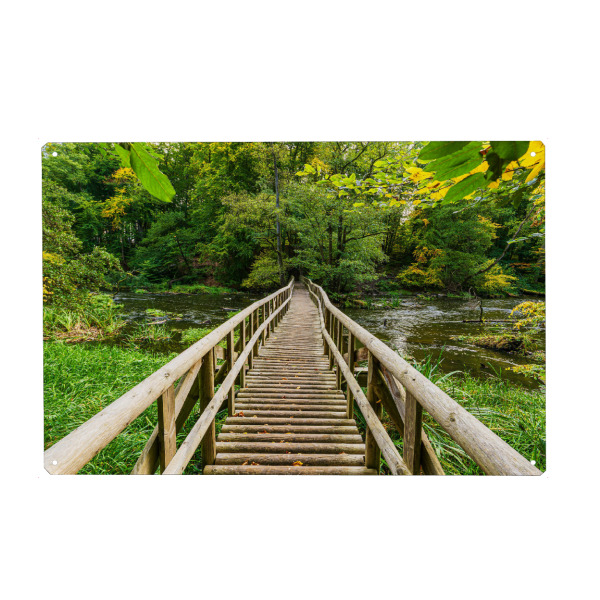 Metall Poster "Brücke im Warnowdurchbruchstal" artboxONE - Natur,Reise
