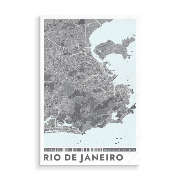 Holzbild "Rio de Janeiro City Color" artboxONE - Städte / Rio de Janeiro,Kartografie