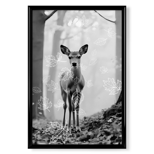 Deer in the forest - BW Deer in the forest - BW