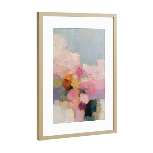 Poster mit Rahmen Gold "Abstrakte Farbträume Chic" artboxONE - Natur,Abstrakt