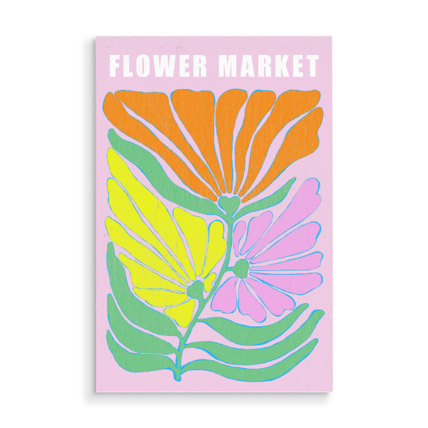 Holzbild "Farbträume der Blumen" artboxONE - Typografie,Natur,Floral