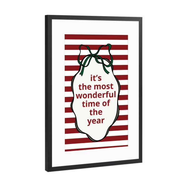 Poster mit Rahmen Schwarz (Metallic) "Most Wonderful Time" artboxONE - Typografie,Festivals