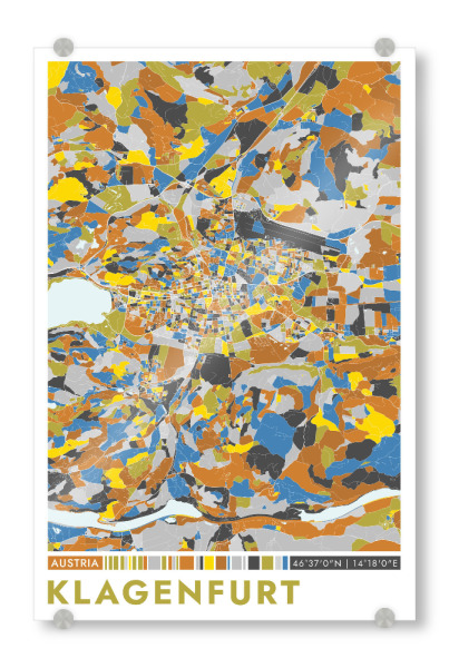 Acrylglasbild "Klagenfurt Color" artboxONE - Städte / Weitere,Kartografie