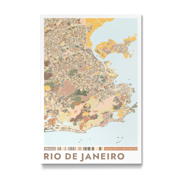 Galerie-Print "Rio de Janeiro Color Map" 75x50 cm artboxONE